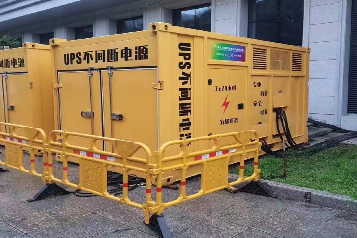 桐乡发电机租赁施工现场