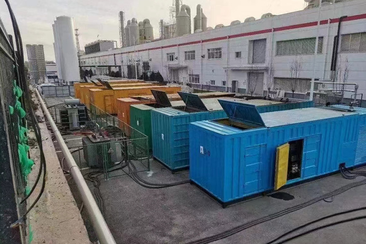 桐乡发电机租赁施工现场